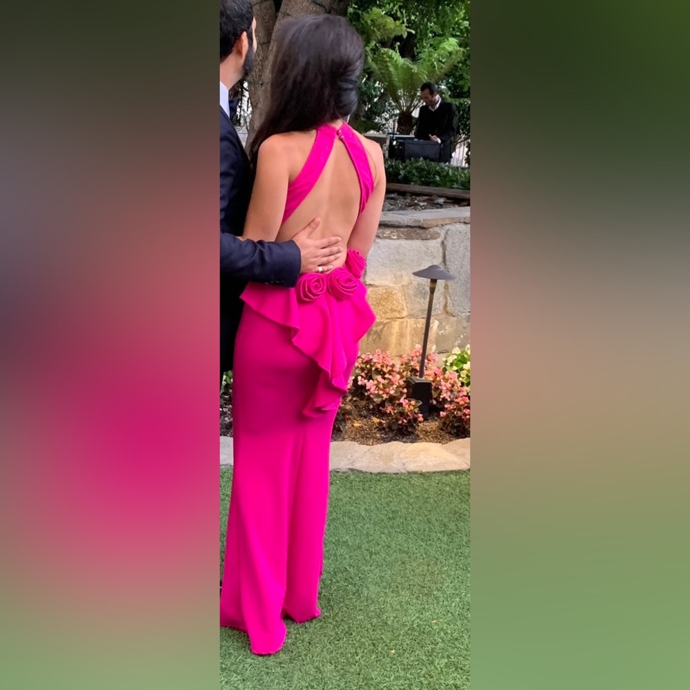 Pink magenta gown dress Beautiful sexy open back detail maxi 🩷 formal 2 XS